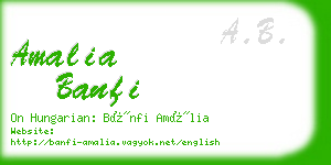 amalia banfi business card